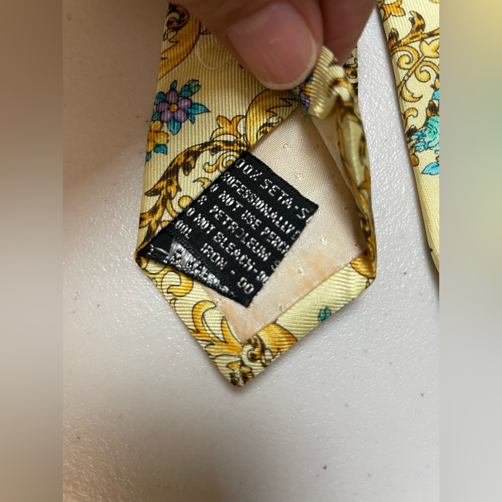 Vintage Gianni Versace Baroque Floral Bouquet‎ 100% Silk Tie READ B1 - Picture 6 of 6